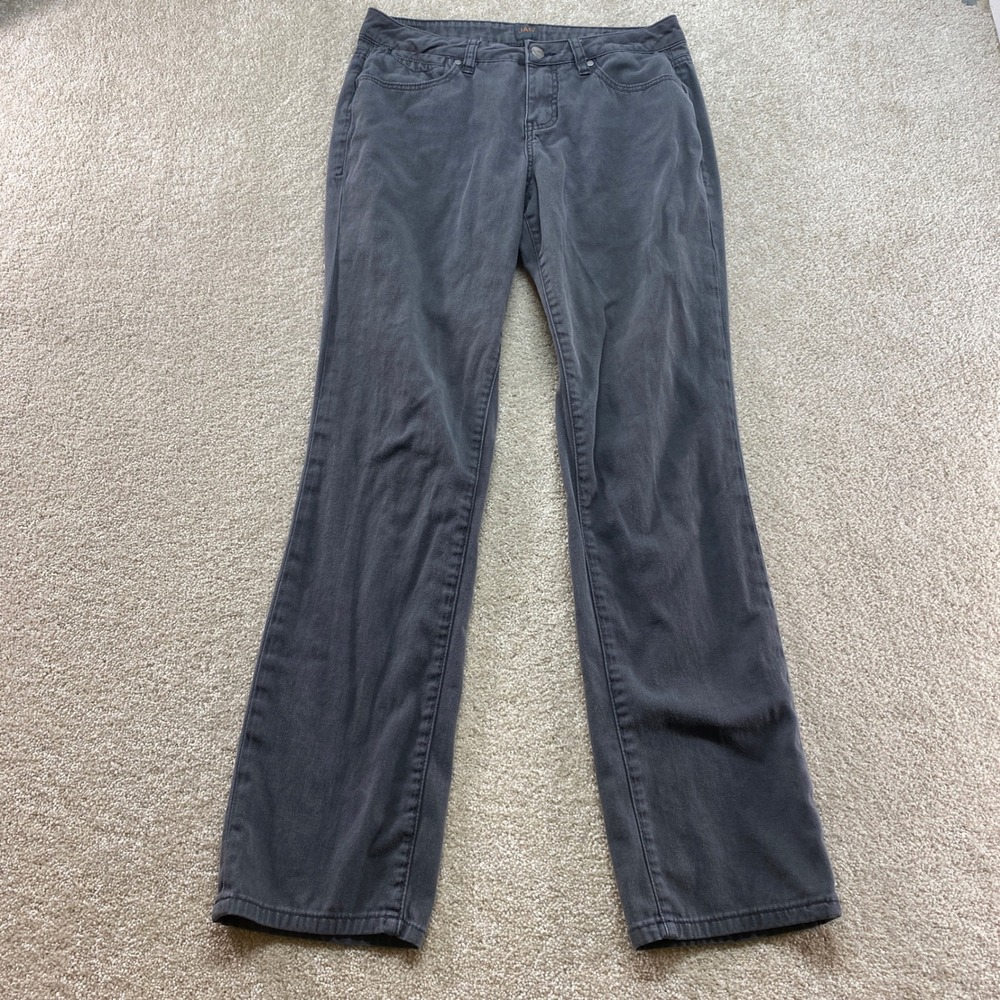 Jag Mid Rise Straight Leg Pants Womens 4 Gray Cotton Blend Stretch Casual‎